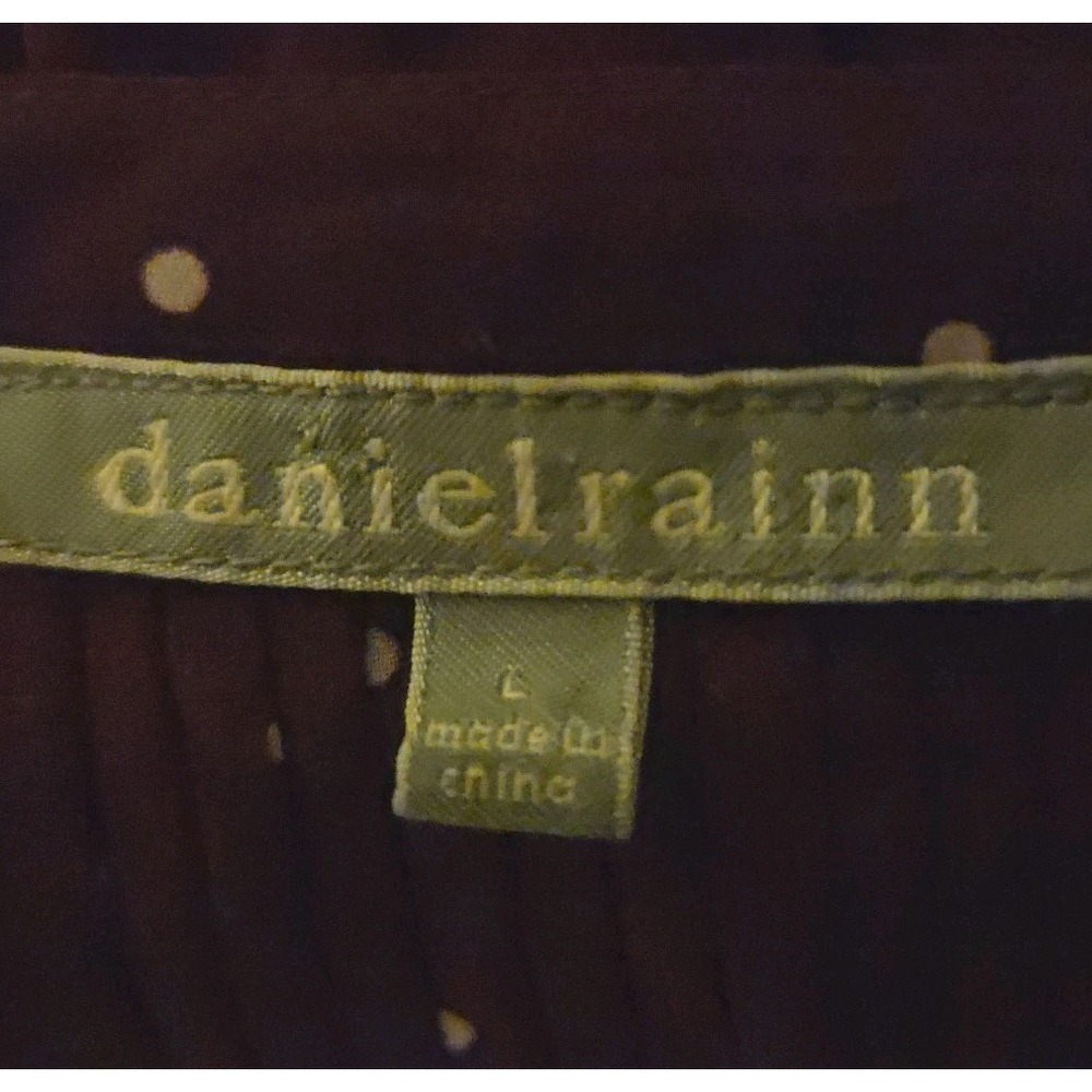 Daniel Rainn Plum Dot Pintuck Button-Front Blouse - Picture 2 of 9